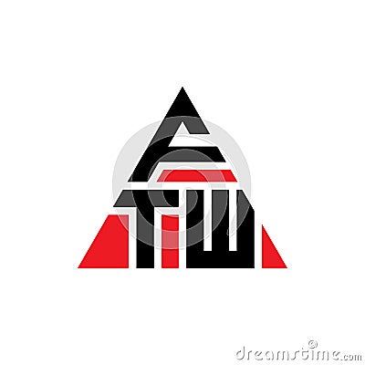 FTW triangle letter logo design with triangle shape. FTW triangle logo design monogram. FTW triangle vector logo template with red Vector Illustration