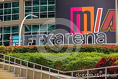 FTX Arean Miami former American Airlines Arena - MIAMI, FLORIDA - FEBRUARY 14, 2022 Editorial Stock Photo