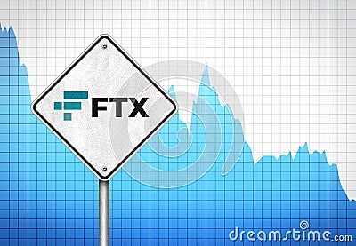 FTX cryptocurrency exchange Cartoon Illustration