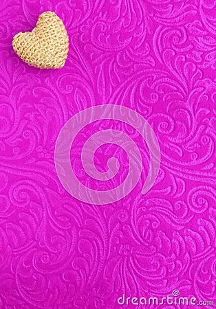 Fuchsia background with heart corner Stock Photo