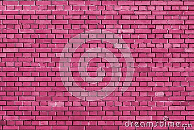 Fuchsia rose colored brick wall background Stock Photo