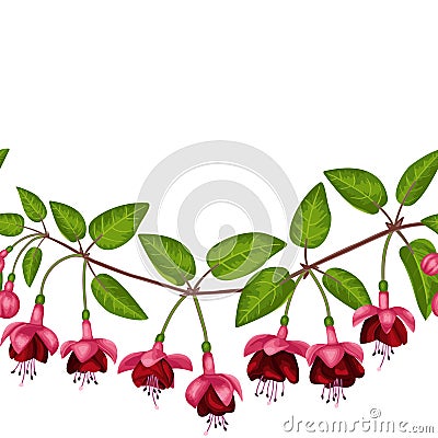 Fuchsia Seamless Border Vector Illustration