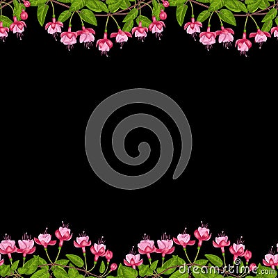 Fuchsia Seamless Double Border Vector Illustration