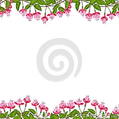 Fuchsia Seamless Double Border Vector Illustration