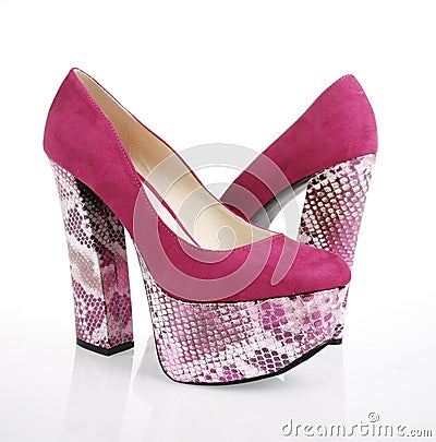 Fuchsia Shoes Stock Photo