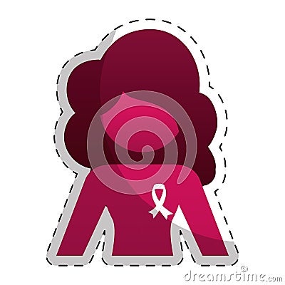 Fucsia woman feminist defense image Cartoon Illustration