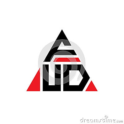 FUD triangle letter logo design with triangle shape. FUD triangle logo design monogram. FUD triangle vector logo template with red Vector Illustration