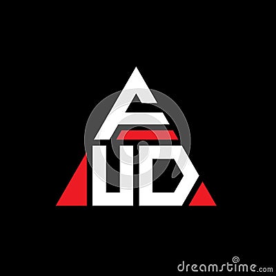 FUD triangle letter logo design with triangle shape. FUD triangle logo design monogram. FUD triangle vector logo template with red Vector Illustration