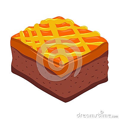 Fudge brownie.Illustration of Fudge brownie vector,Yummy food il Vector Illustration