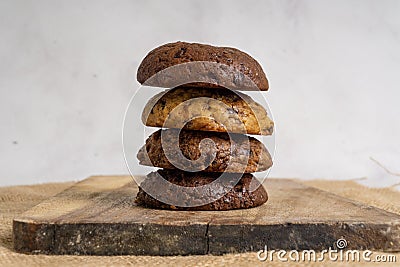 Fudgy Soft Baked Chocochip Cookies Stock Photo