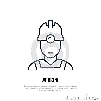 Fuel engineer outline emblem. Vector Illustration