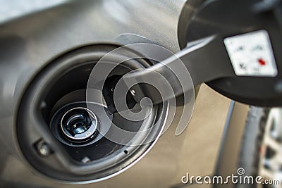 Fuel Fill Inlet Closeup Stock Photo