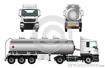 Fuel gas tanker truck Vector Illustration