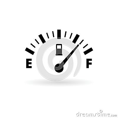 Fuel gauge icon, Full gas tank Vector Illustration