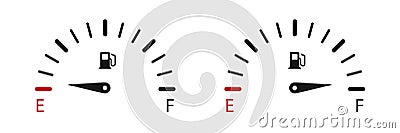 Fuel gauge indicators. Vector illustration. Fuel gauge level Vector Illustration