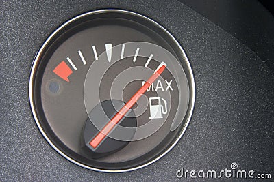 Fuel Gauge Reading Full Stock Photo