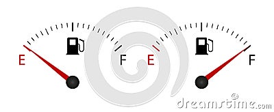 Fuel indicator Meter. Fuel gauge. Vector illustration Stock Photo