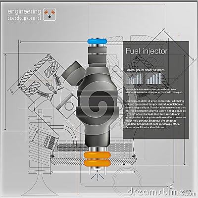Fuel injector. Vector illustration. eps 10 vector Vector Illustration