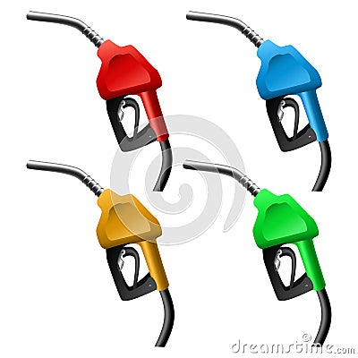 Fuel nozzle set Vector Illustration