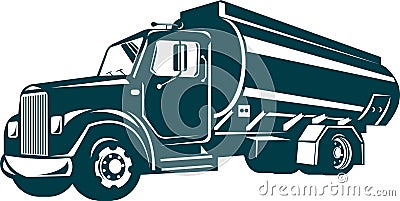 Fuel oil tanker truck Vector Illustration