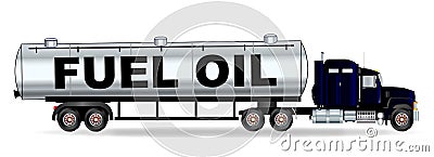 Fuel Oil Tanker Truck Vector Illustration