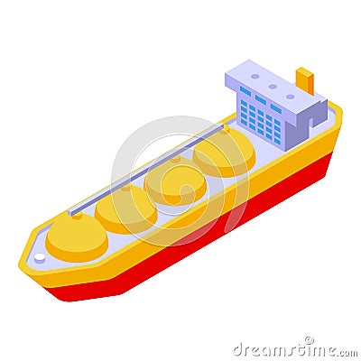 Fuel pipe ship icon isometric vector. Gas carrier vessel Stock Photo