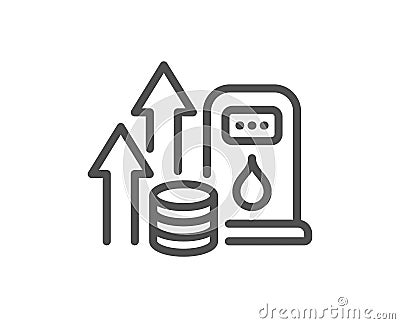 Fuel prices line icon. Petrol price sign. Vector Vector Illustration