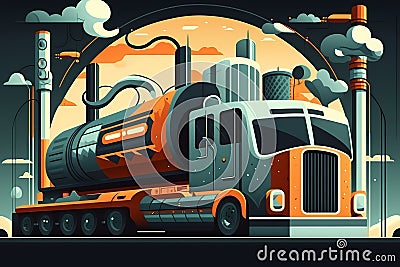 Fuel production. Fuel industry concept. Stock Photo