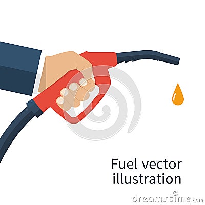 Fuel pump in hand Vector Illustration