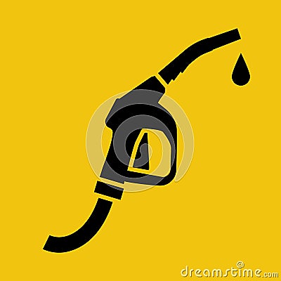 Fuel pump icon black silhouette Vector Illustration