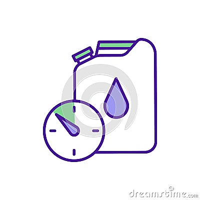 Fuel saving RGB color icon Vector Illustration