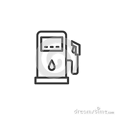 Fuel station pump line icon Vector Illustration