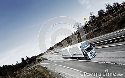 Fuel truck on the move Stock Photo