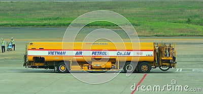 A fuel truck in Tan Son Nhat International Airport Editorial Stock Photo