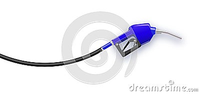 Fueling gasoline or diesel vector web banner. Fuel nozzle on hose of gas, ethanol or biodiesel, line art illustration Vector Illustration
