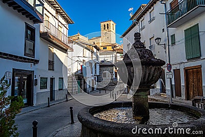 Fuente de la Plaza, Hervas, Ambroz Valley village. Caceres, Extremadura, Spain Editorial Stock Photo