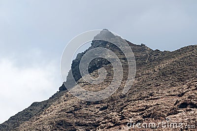 Fuerteventura, Canary Islands, Spain, Cofete, desert, landscape, nature, mountain, clouds Stock Photo