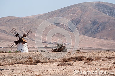 Fuerteventura, Canary Islands, Spain, windmill, nature, landscape, architecture, desert Stock Photo