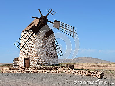 Fuerteventura, round stone windmill Stock Photo