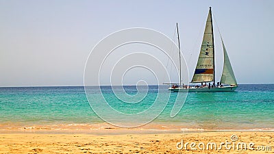 Fuerteventura sailing trips in Morro Jable, Canary Islands, Spain Editorial Stock Photo