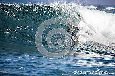 Athlete surfing training Editorial Stock Photo