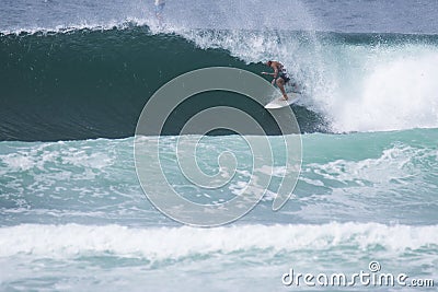 Athlete surfing training Editorial Stock Photo