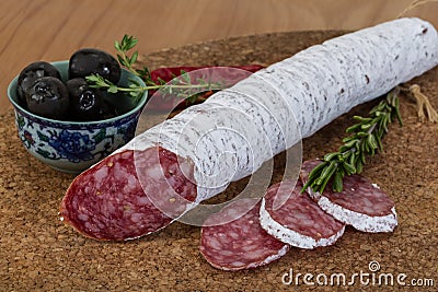 Fuet sausage Stock Photo