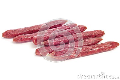 Fuet, spanish salami Stock Photo