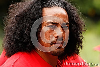 Fuifui Moimoi gives interview upon arrival at his home island Va Editorial Stock Photo