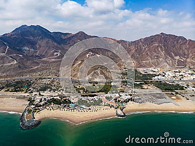 Fujairah sandy beach in the United Arab Emirates Stock Photo