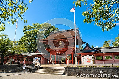 Fuji Hongu Sengen Taisha Shrine in Shizuoka, Japan. This shrine is located in close to Mt. Fuji, Japan and very popular among tour Editorial Stock Photo