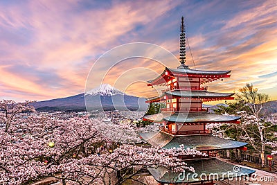 Fuji Japan in Spring Stock Photo