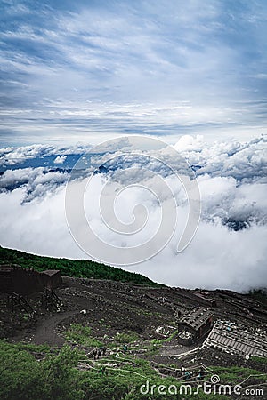 The Fuji mountain downhill track Stock Photo