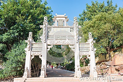 Southern Shaolin Monastery. a famous historic site in Quanzhou, Fujian, China. Editorial Stock Photo